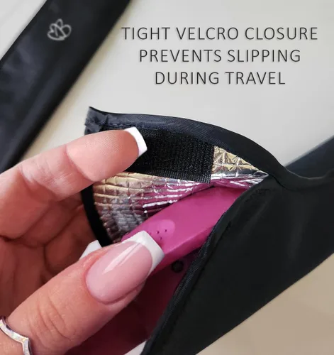 Vista 4 de Mr Big Bolsa de viaje resistente al calor, no más enfriamiento de tu plancha sobre la marcha, haz tu vuelo con un cabello fabuloso, extra larga