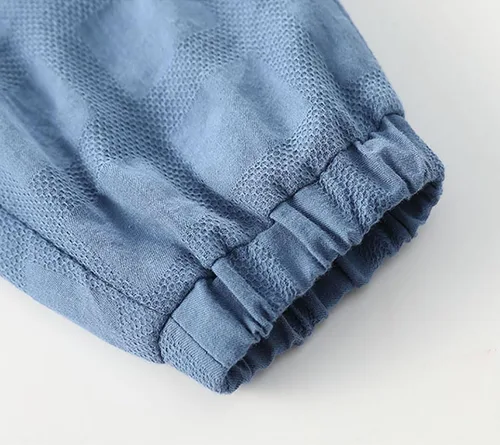 Vista 6 de Pantalones de algodón y lino para niños pequeños, pantalones deportivos a rayas con cintura elástica, pantalones básicos de harén