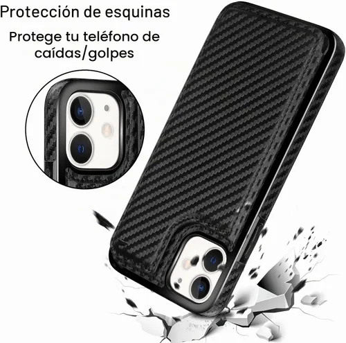 Vista 7 de HianDier Funda tipo cartera para iPhone 11 de 6.1 pulgadas, funda protectora delgada con ranura para tarjeta de crédito, funda con cierre magnético