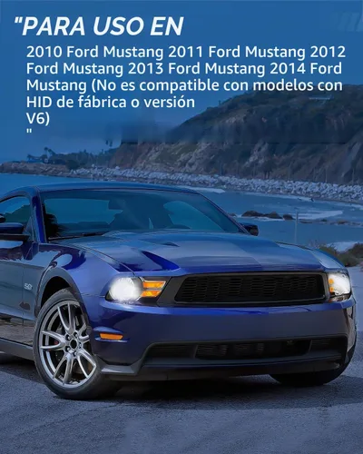 Vista 8 de Nilight Conjunto de faros delanteros para Ford Mustang Pickup Truck 2010 2011 2012 2013 2014 repuesto de faro carcasa negra reflector ámbar lado
