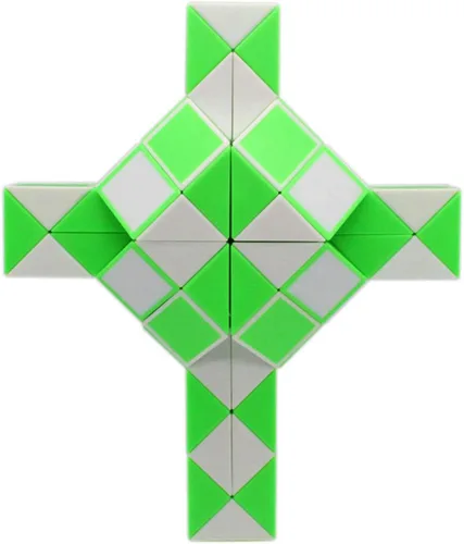 Vista 2 de Mipartebo Magic Snake Cube Twist Puzzle 72 Cuñas Tamaño Grande Verde Juguetes para ansiedad con forma de serpiente, regalos de fiesta para niños