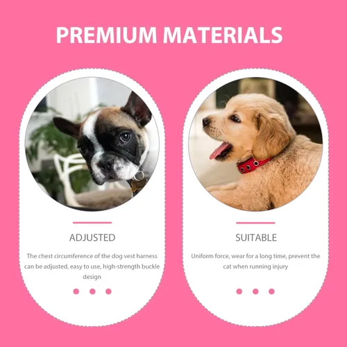 Vista 7 de POPETPOP Juego de arnés y correa de microfibra rosa para perro, XL, ajustable, sin tirones, a prueba de escape, diseño integrado, cómodo