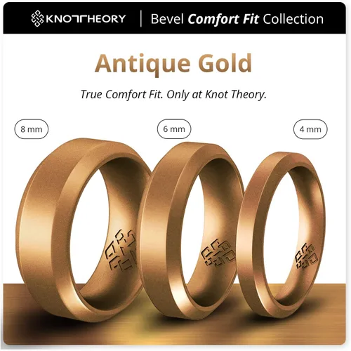Vista 33 de Knot Theory - Anillo de boda de silicón para hombres y mujeres Anillos de goma finos de calidad superior con gran estilo, comodidad; son ideales