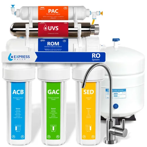 Vista 10 de Sistema de filtro de agua de ósmosis inversa Express Water, reducción de cloro, Certificado NSF