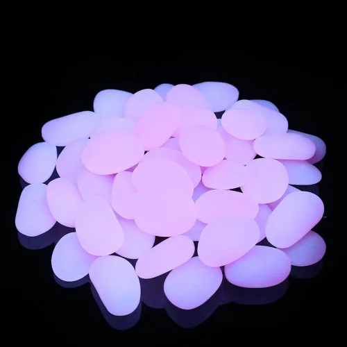 Vista 10 de Shiny Stone Piedras que brillan en la oscuridad, piedras decorativas que brillan en la oscuridad, grava de acuario para pecera, guijarros brillantes