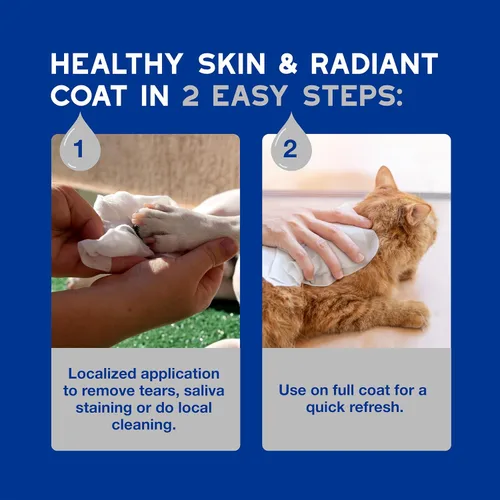 Vista 7 de DOUXO® Skin & Coat SPA - Toallitas Multiusos Ultra Seguras para Perros y Gatos, 100 Toallitas, Elimina Suavemente Manchas de Lágrimas y Saliva, Deja