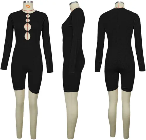 Vista 6 de MOEENCN Overol sexy con hombros descubiertos para mujer, de verano, de malla transparente, de leopardo, manga larga, para fiesta, club, ropa urbana