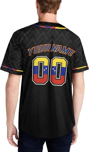 Vista 6 de Camiseta de béisbol personalizada de Venezuela para hombres, camiseta de béisbol personalizada de Venezuela, camiseta de fútbol de Venezuela