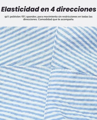 Vista 6 de Bañador para hombre con forro de compresión de 7 pulgadas B-rayas azul-blancas