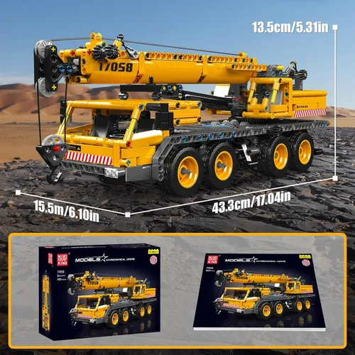 Vista 6 de Mould King 17058 Technology Truck Crane Building Blocks Set, 997 PCS Construcción Vehículo Building Block Set, Hogar y Exhibir