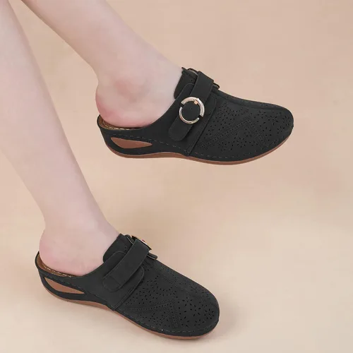 Vista 6 de Alicegana Zuecos casuales de verano para mujer, con soporte de arco, zapatos de cuña cómodos
