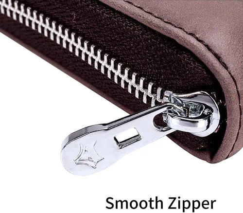 Vista 6 de EASTNIGHTS Funda de cuero genuino para tarjetas de crédito, cartera para tarjetas RFID, cartera de pasaporte de viaje