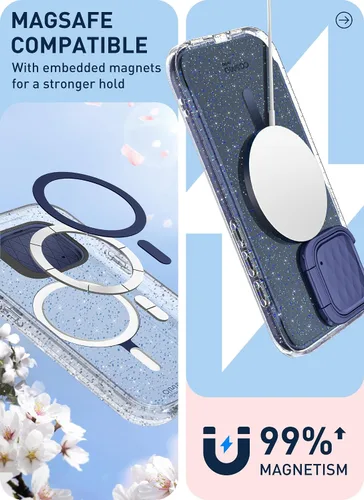 Vista 6 de i-Blason Cosmo - Funda magnética para iPhone 15 Pro Max MagSafe con soporte para funda para cámara, estilo delgado, funda de cuerpo completo