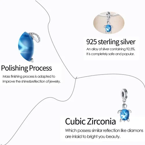 Vista 3 de Abalorios de plata de ley 925 para pulseras Pandora, regalos de joyería para mujer y niña.