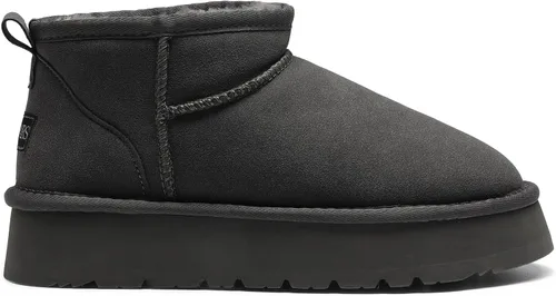 Vista 2 de DREAM PAIRS Botas de nieve para mujer, botas de invierno con plataforma y forro de piel sintética