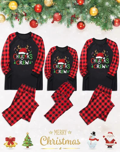Vista 6 de Pijamas de Navidad para la familia, conjunto de pijamas de Navidad familiares 2023, divertidos pijamas familiares de Navidad para mujeres, hombres
