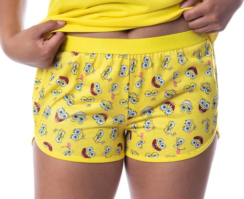 Vista 3 de Nickelodeon Bob Esponja SquarePants - Conjunto de pijama sin mangas para mujer
