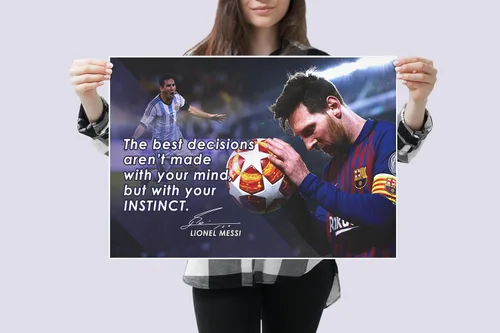 Vista 3 de Lionel Messi - Póster motivacional con citas inspiradoras, carteles para el aula, para hombre, fútbol, profesional, coaching, arte de pared