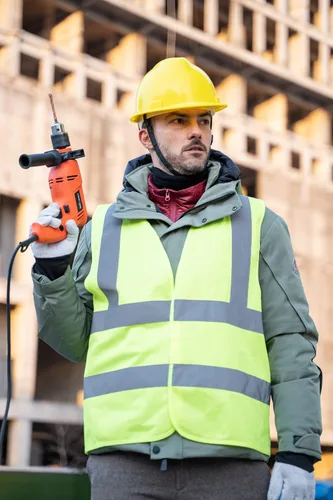 Vista 2 de Dazonity Chalecos de seguridad, alta visibilidad, reflectante y tira de alta visibilidad, para hombres y mujeres, trabajo, ciclismo, carretera