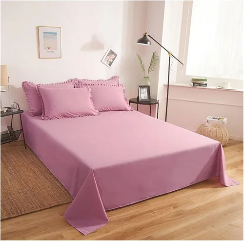 Vista 4 de Cama, Color sólido Dormitorio Juego de ropa de cama compatible con Queen Matrimonial Cama Doble Edredón Funda de Edredón Funda de Almohada Sábanas