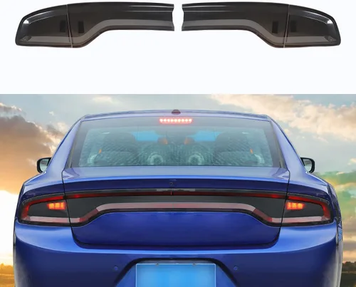 Vista 8 de Hoolcar Cubierta de lámpara delantera para faros delanteros, marco de bisel, accesorios exteriores compatibles con Dodge Charger 2011-2014, negro
