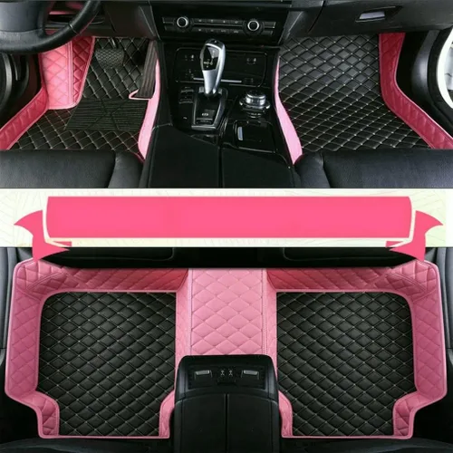 Vista 29 de Nuevas alfombrillas de coche personalizadas para Sedán, SUV, camioneta, alfombrillas de cuero para todo tipo de clima, Negro Alfombras para Carro