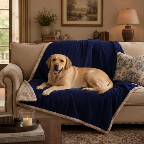 Vista 28 de Kritter Planet - Manta impermeable para perros, reversible, a prueba de agua, para sofá, cama y coche, fundas lavables para sofá para perros