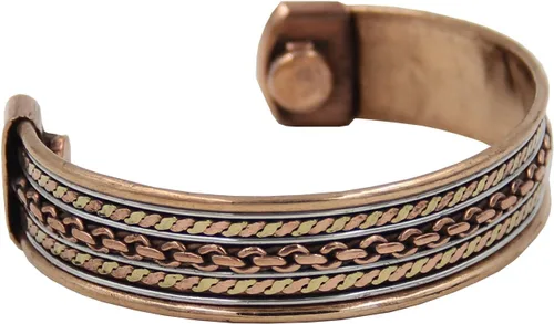 Vista 3 de Pulsera de cobre trenzado para artritis, golf, deportes, dolores y dolores, Sin gemas.