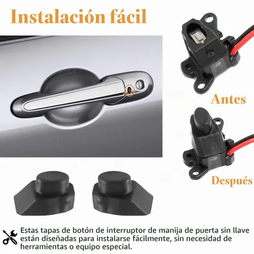 Vista 5 de Par de tapas de botón de interruptor de manija de puerta con opción sin llave compatible con Mazda 6 Speed 6 CX-7 RX-8 CX-9 MX-5, repuesto #