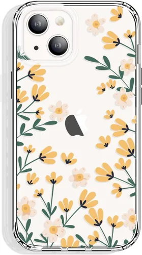Vista 36 de GYZYA Funda transparente para iPhone 14 y iPhone 13 de 6.1 pulgadas con diseño de patrón, funda protectora delgada de TPU + parachoques a prueba