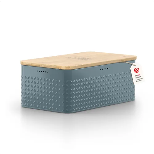 Vista 14 de LARS NYSØM Panera I Caja de pan de metal para una frescura duradera con almohadillas antideslizantes I Papelera para productos horneados con tapa