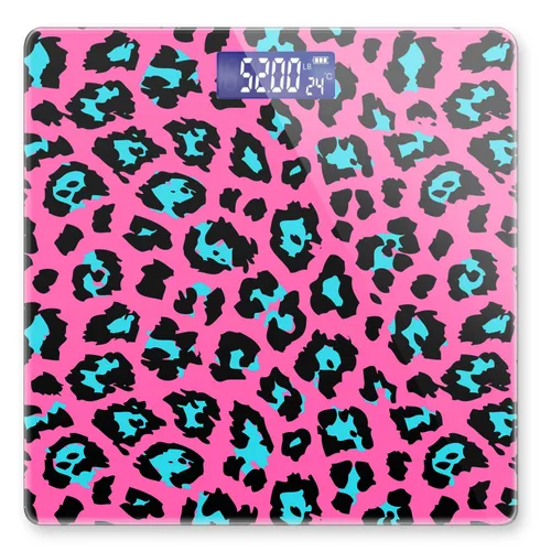 Vista 6 de Báscula digital para peso corporal, báscula de baño, báscula personalizada para peso corporal, 400 libras con gran pantalla retroiluminada, fácil