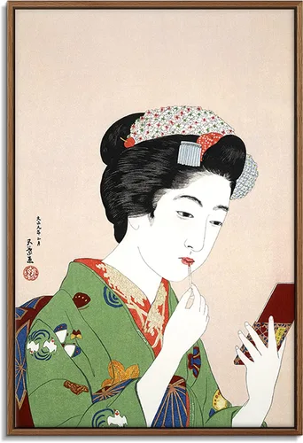 Vista 33 de Utagawa Kuniyoshi - Lienzo con marco flotante para pared, pintura japonesa Ukiyo-e, un pájaro gigante y una langosta - 16 x 24 pulgadas