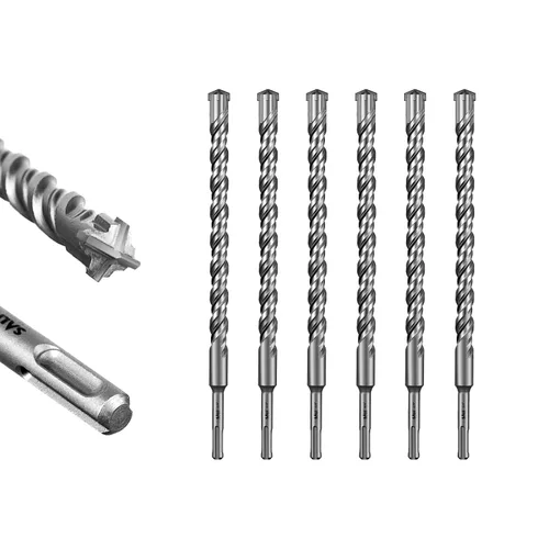 Vista 48 de SALI 10 brocas de martillo giratorio SDS Plus de 1/2 x 6 pulgadas, kit de broca para hormigón, material de carburo de doble rosca de tipo cruzado