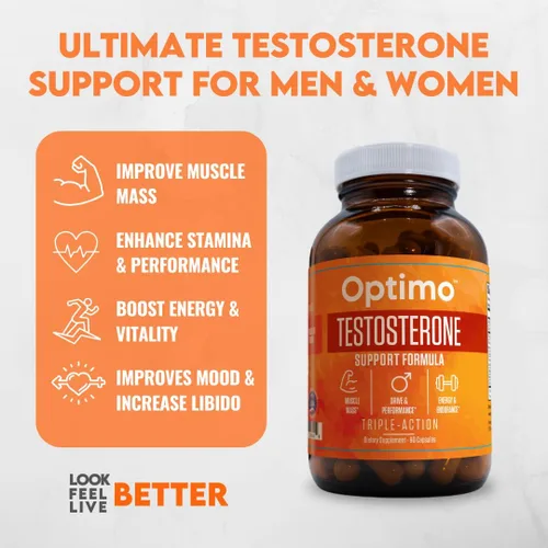 Vista 3 de Soporte de testosterona natural definitivo para hombres y mujeres, optimización de testosterona, resistencia, músculo - Tongkat Ali, Tribulus
