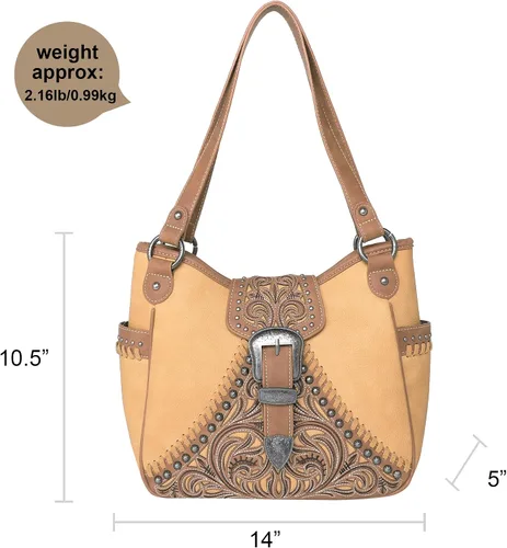 Vista 6 de Montana West Buckle Collection Western Handbags for Women Concealed Carry Purses with Wallet