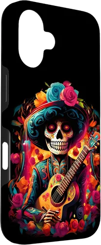 Vista 3 de iPhone 16 Sugar Skull Day of the DEAD Dia de Los Muertos Mariachi Case