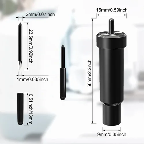 Vista 3 de Carcasa negra de corte profundo + hoja de punta profunda de repuesto compatible con máquinas de corte Air2/Air3/Maker/Maker, 3, materiales más