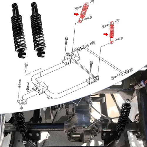 Vista 7 de iLSKW Amortiguador Trasero de Alta Resistencia para Carrito de Golf Yamaha con Resorte para Modelos de Gas y Eléctricos 1995 en adelante, G14, G16