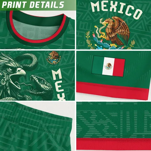 Vista 5 de Camiseta de Fútbol Juvenil de México, Camisetas de Fútbol Mexicanas para Niños, Camisetas de México para Niños, Camiseta de Fútbol Mexicana