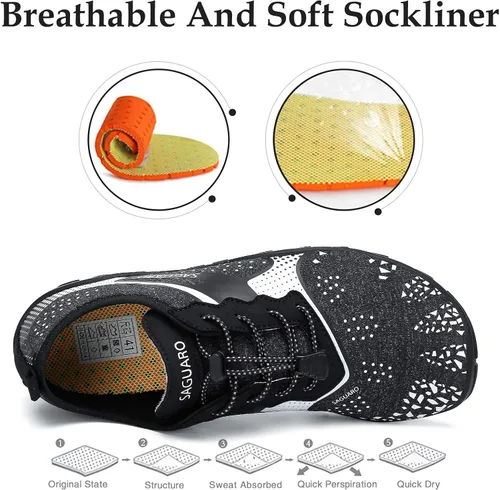 Vista 4 de Kararao Mens Womens Water Shoes Quick Dry Swim Shoes Beach Shoes Pool Surfing Aqua Sports