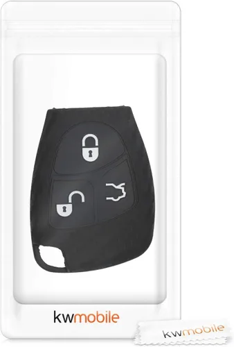 Vista 7 de kwmobile Funda de silicona para llavero compatible con llave de automóvil Mercedes-Benz de 2 a 3 botones