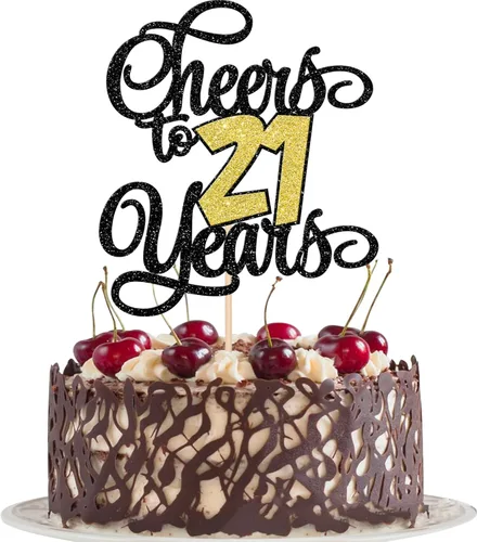Vista 14 de 1 pieza de decoración para tartas de 40 años con purpurina para pastel de 40 años, 40 años, decoración fabulosa para tartas de cumpleaños de 40 Negro