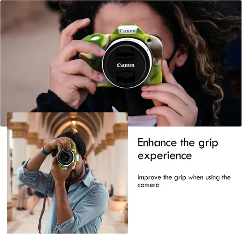 Vista 5 de Rieibi Funda EOS R50, funda protectora de silicona esmerilada para cámara Canon EOS R50 EOSR50, funda ligera para cámara EOS R50 - Camuflaje