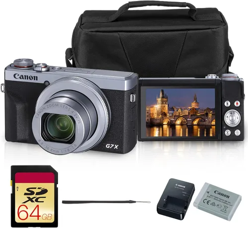 Vista 3 de Canon PowerShot - Paquete de cámara digital G7 X Mark III Sensor de 20.1 MP de 1 pulgada, zoom óptico 4.2X, video UHD 4K, Wi-Fi y Bluetooth