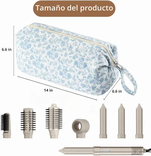 Vista 3 de Bolsa de viaje para herramientas capilares compatible con Shark Flor azul