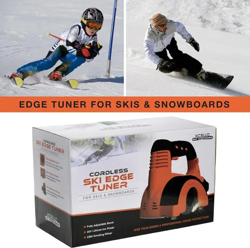 Vista 6 de Xcello Sports Afinador inalámbrico de esquí/snowboard, muela abrasiva portátil de larga duración afila y perfecciona los bordes de esquí, batería