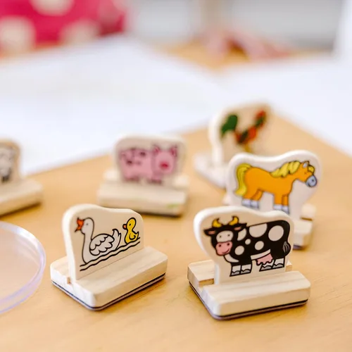 Vista 10 de Melissa & Doug Mi primer juego de sellos de madera - Animales de granja