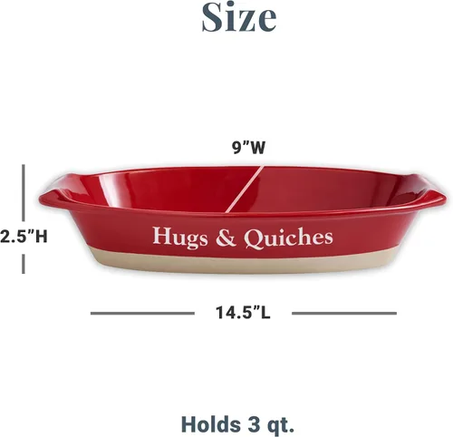 Vista 5 de Let's Make Memories Plato para hornear personalizado – Cazuela rectangular para hornear – Plato de horno de gres Kickasserole – Día de la Madre