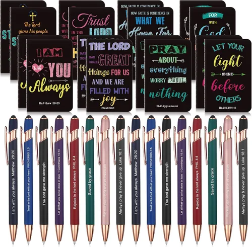 Vista 7 de Funrous 32 bolígrafos con cita motivacional, bloc de notas inspiradoras, mini diario con bolígrafo, cuadernos pequeños, regalo para hombres